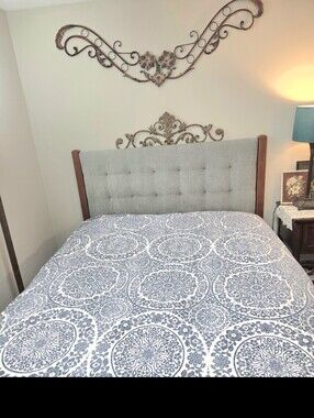 Unlisted Queen Blue and White Floral Cotton Duvet Cover Set